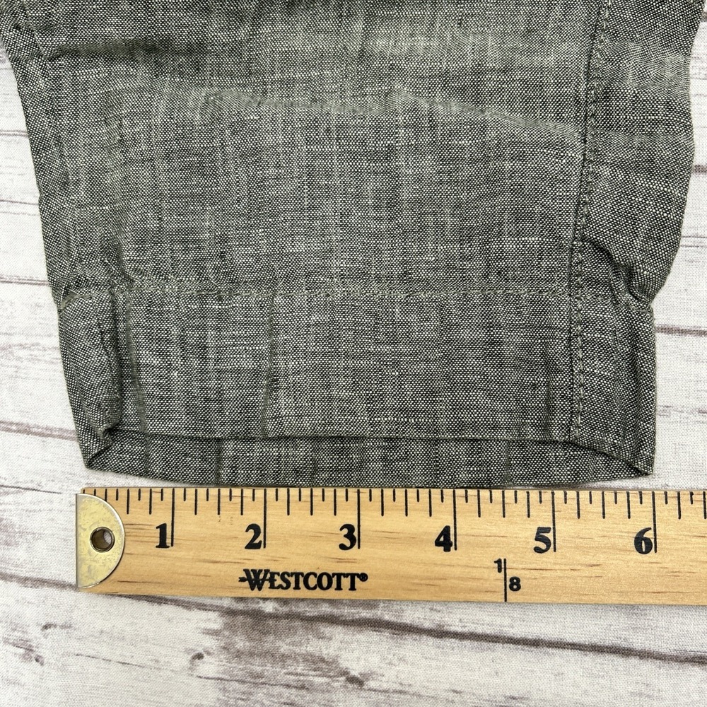 Athleta Pants Women's Size 8 Green Voyager Linen Relaxed Ankle Elastic Waist - Picture 6 of 10